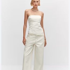 Mango strapless denim top NWT